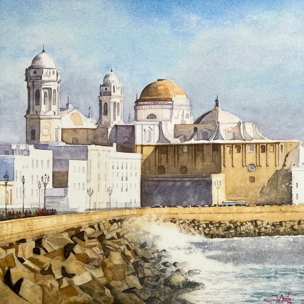 «Watercolor Painting: Catedral de la Santa&nbsp;Cruz.»