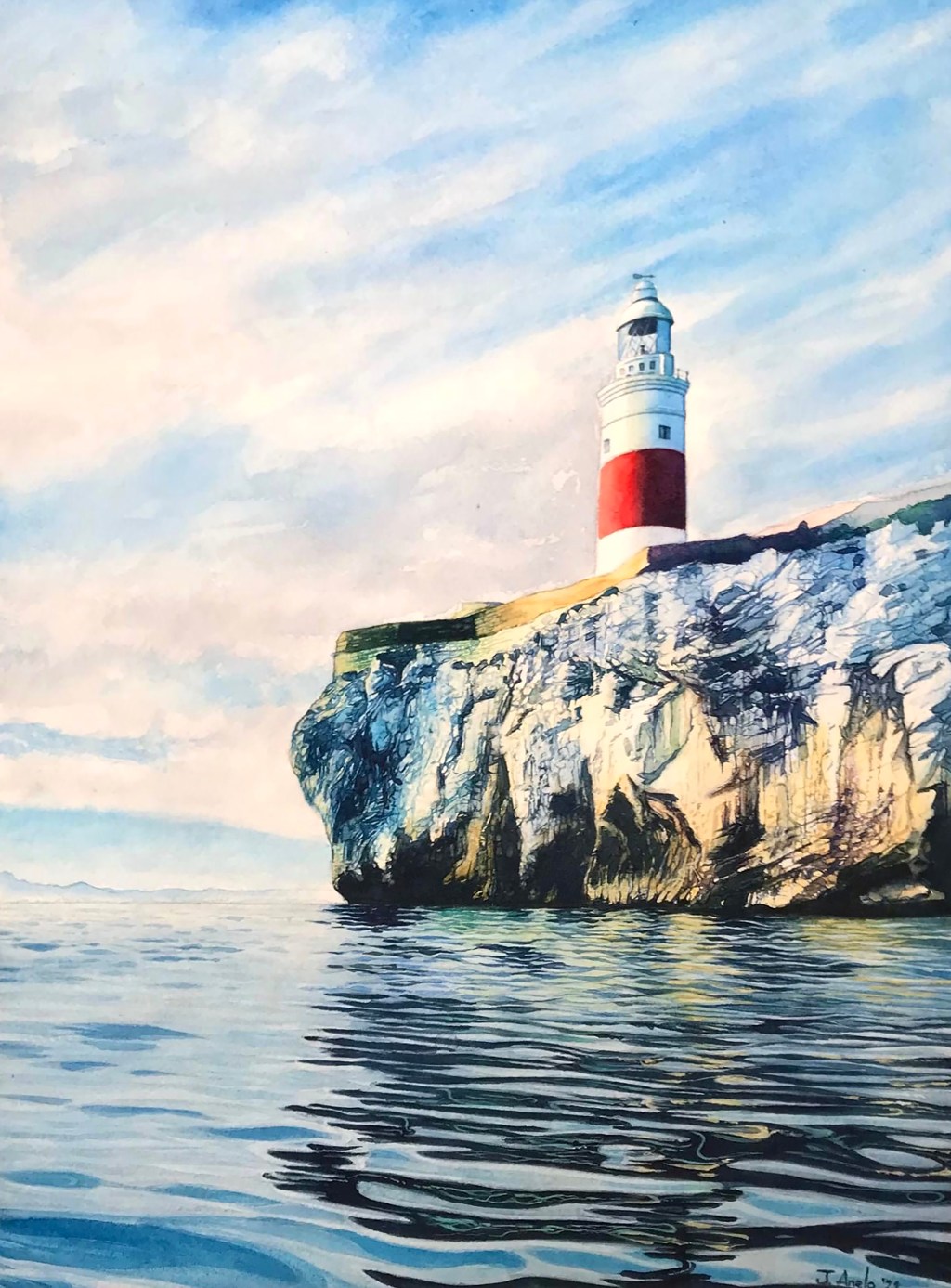 Watercolor Painting: The Gibraltar&nbsp;lighthouse
