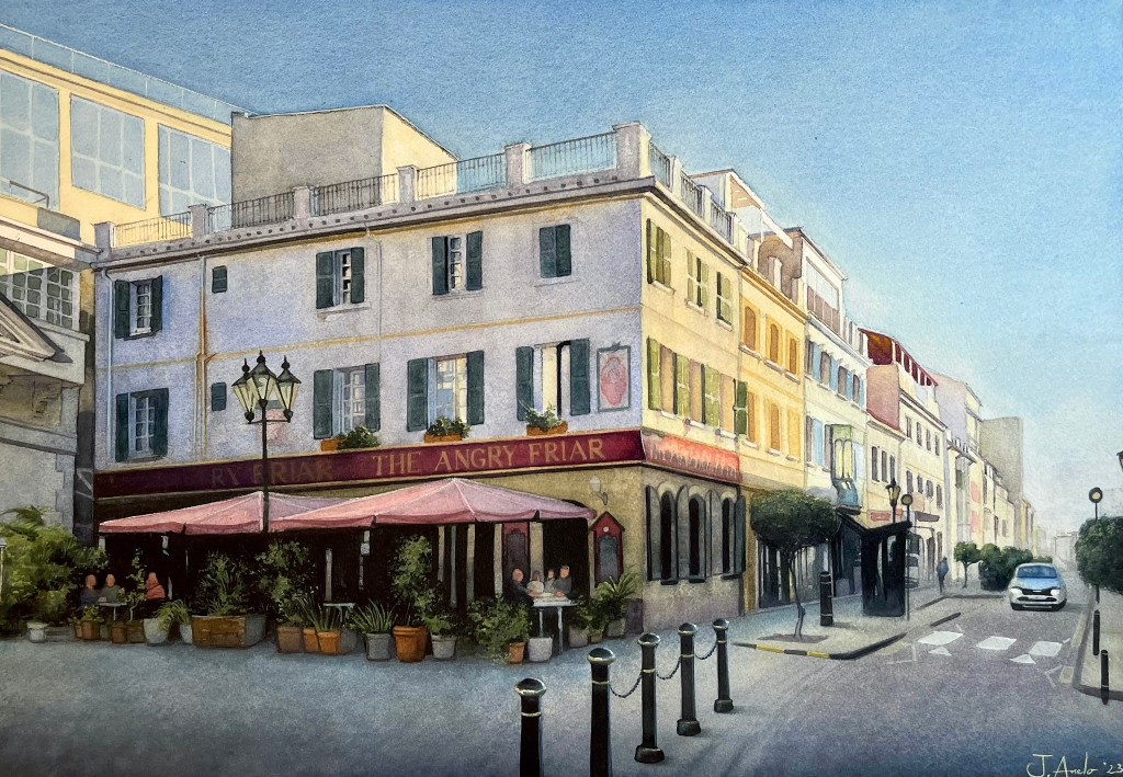 Watercolor Painting: The Angry Friar,&nbsp;Gibraltar