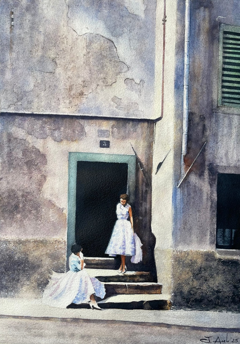 Watercolor Painting: Waiting for the Date